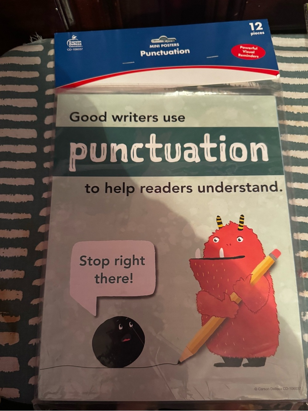 Carson Delosa Punctuation Poster Set Grades 1-5 Teacher Resource New Classroom